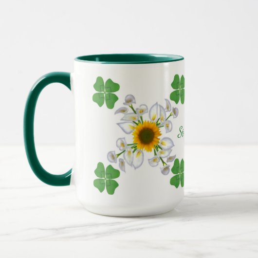 Vrolijk St. Patrick's Dag. Omslag met Calla Mok (Links)