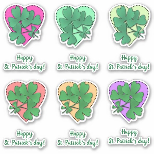 Vrolijk St. Patrick's dag. Sticker (Voorkant)