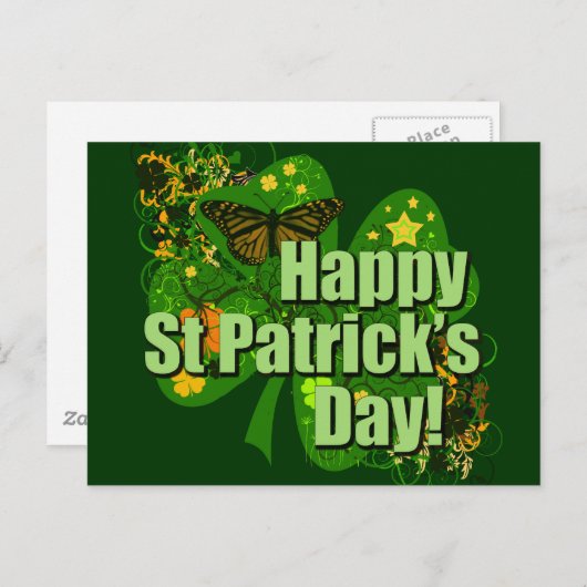 Vrolijk St. Patrick's Day. Briefkaart (Voorkant / Achterkant)