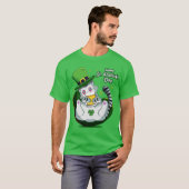 Vrolijk St. Patrick's Day. Cute Cat Funny T-shirt (Voorkant volledig)