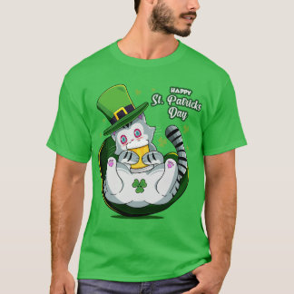 Vrolijk St. Patrick's Day. Cute Cat Funny T-shirt