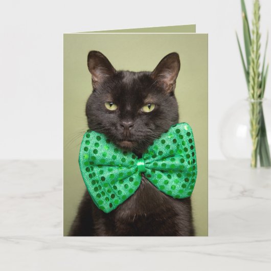 Vrolijk St. Patrick's Day for Iedereen Cute Black  Feestdagen Kaart (Voorkant)