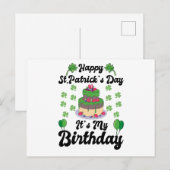 Vrolijk St. Patrick's Day Het is mijn verjaardag Briefkaart (Voorkant / Achterkant)