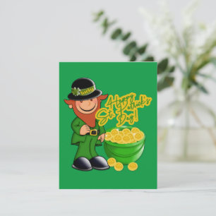 Vrolijk St. Patrick's Day. Leprechaun Gold Feestdagenkaart