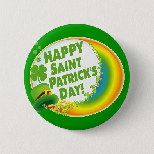 Vrolijk St. Patrick's Day. Ronde Button 5,7 Cm (Voorkant)