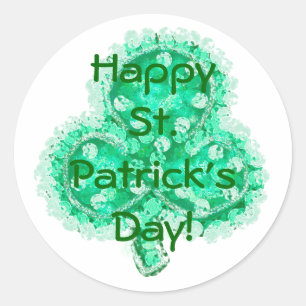 Vrolijk St. Patrick's Day. Ronde Sticker
