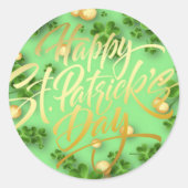 Vrolijk St Patrick's Day. Ronde Sticker (Voorkant)
