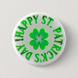 Vrolijk St. Patrick's Day.  Shamrock Ronde Button 5,7 Cm
