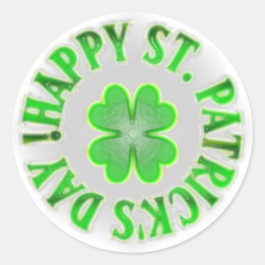 Vrolijk St. Patrick's Day.  Shamrock Ronde Sticker (Voorkant)