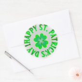 Vrolijk St. Patrick's Day.  Shamrock Ronde Sticker (Envelop)