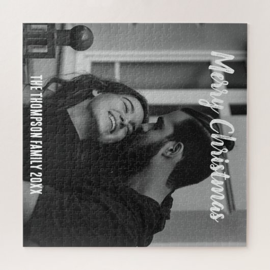 Vrolijk stijlvol zwart en wit schrift legpuzzel (Horizontaal)