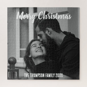 Vrolijk stijlvol zwart en wit schrift legpuzzel