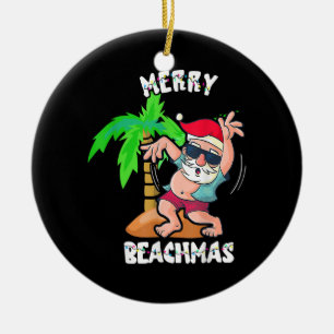 Vrolijk strand kerstfeest in juli grappige kerstma keramisch ornament