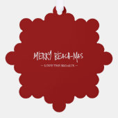 Vrolijk strand-mas Tropische Kerstmis Ornament Kaart (Achterkant)