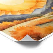 Vrolijk su stralende warmte geel sinaasappel Poste Poster (Hoek)