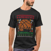 Vrolijk Swishmas Basketbal Kerstmis Papa Mam Jonge T-shirt (Voorkant)
