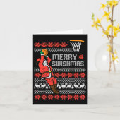 Vrolijk Swishmas Basketbal Lelijke Kerst Xmas Mann Kaart (Gele Bloem)