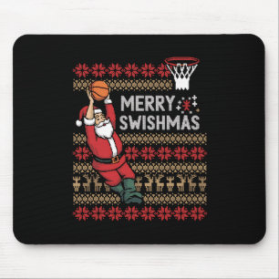 Vrolijk Swishmas Basketbal Lelijke Kerst Xmas Mann Muismat