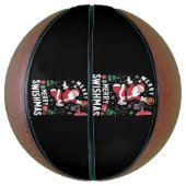 Vrolijk Swishmas Kerstmis Kerstman Spelen Basketba Basketbal (Verticaal)
