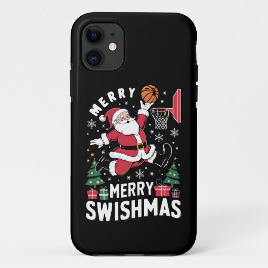 Vrolijk Swishmas Kerstmis Kerstman Spelen Basketba Case-Mate iPhone Case (Achterkant)