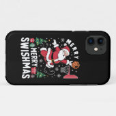 Vrolijk Swishmas Kerstmis Kerstman Spelen Basketba Case-Mate iPhone Case (Achterkant (horizontaal))