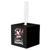 Vrolijk Swishmas Kerstmis Kerstman Spelen Basketba Decoratie (Voorkant hoekig)