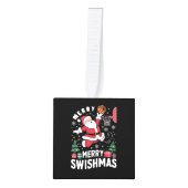 Vrolijk Swishmas Kerstmis Kerstman Spelen Basketba Decoratie (Voorkant)