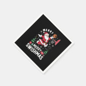 Vrolijk Swishmas Kerstmis Kerstman Spelen Basketba Servet (Hoek)