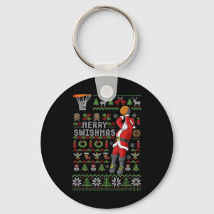 Vrolijk Swishmas lelijk kersttrui Sketll Kerstmis Sleutelhanger