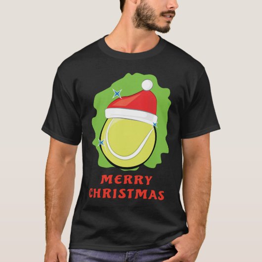 Vrolijk tennis Kerstmis - Grappig T-shirt (Voorkant)