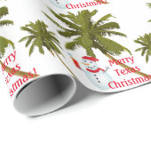 Vrolijk Texas Kerstfeest, sneeuwman, cadeauomslag. Cadeaupapier (Rol Hoek)