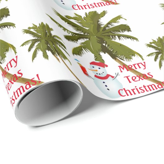 Vrolijk Texas Kerstfeest, sneeuwman, cadeauomslag. Cadeaupapier (Rol Hoek)