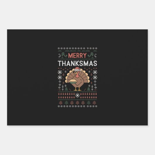 Vrolijk Thanksgiving kerst Thanksgiving Turkije Inpakpapier Vel (Voorkant)