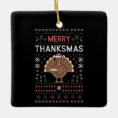 Vrolijk Thanksgiving kerst Thanksgiving Turkije Keramisch Ornament (Voorkant)