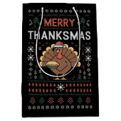 Vrolijk Thanksgiving kerst Thanksgiving Turkije Medium Cadeauzakje (Voorkant)