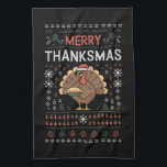 Vrolijk Thanksgiving kerst Thanksgiving Turkije Theedoek<br><div class="desc">Vrolijk Thanksgiving Kerstfeest Thanksgiving Turkije Kerstman</div>
