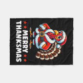 Vrolijk Thanksgiving Thanksgiving Turkije Xmas Fun Fleece Deken (Voorkant (Horizontaal))