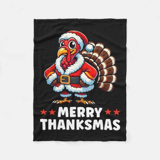 Vrolijk Thanksgiving Thanksgiving Turkije Xmas Fun Fleece Deken (Voorkant)