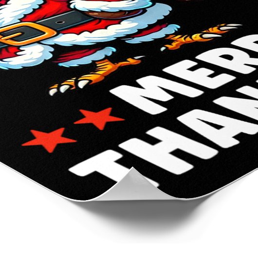 Vrolijk Thanksgiving Thanksgiving Turkije Xmas Fun Poster (Hoek)