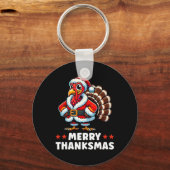 Vrolijk Thanksgiving Thanksgiving Turkije Xmas Fun Sleutelhanger (Voorkant)