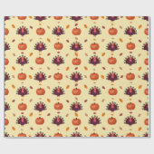 Vrolijk Thanksgiving Turkije Autumn Wrapping Paper Cadeaupapier (Vlak)