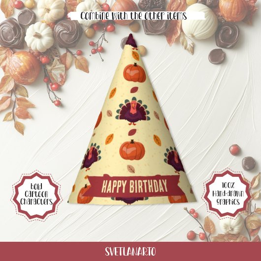 Vrolijk Thanksgiving Turkije Herfst Partij Pet Feesthoedjes