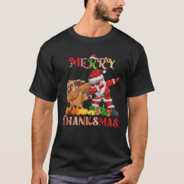 Vrolijk Thanksgiving Turkije Kerstman dabbing T-shirt