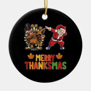 Vrolijk Thanksmas Thanksgiving Herfst Kerstseizoen Keramisch Ornament