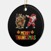 Vrolijk Thanksmas Thanksgiving Herfst Kerstseizoen Keramisch Ornament (Links)