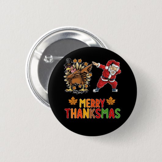Vrolijk Thanksmas Thanksgiving Herfst Kerstseizoen Ronde Button 5,7 Cm (Voorkant /achterkant)