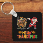 Vrolijk Thanksmas Thanksgiving Herfst Kerstseizoen Sleutelhanger (Voorkant)