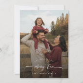 Vrolijk Tijdperk Minimalistische Trendy Rustieke F Feestdagenkaart (Voorkant)