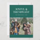 Vrolijk & Triomfantelijk Religieus Kerstmis Foto Feestdagenkaart (Voorkant)