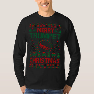 Vrolijk trompet kerst lelijke trui cadeau t-shirt